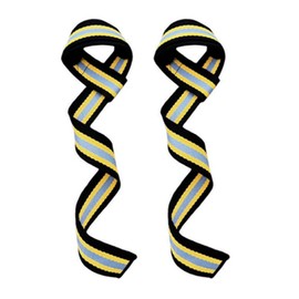 Fitness Bodybuilding Workout Strength Barbell Training Gym Wrist Wraps Weight Lifting Gym Straps Cotton Gym Wrist Straps, Black with yellow