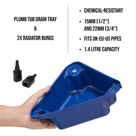 LavaTap Radiator Maintenance Kit – Plumbing Tools for Heating Repair with Plumb Tub Drain Tray & Vacuum Seal Radiator Bungs – Replace Radiator Valves Without Draining – Fits 15mm & 22mm Pipes