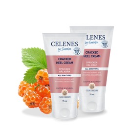 Celenes by Sweden Cloudberry Cracked Heel Cream 75ml - Advanced Repair Formula with Urea, Avocado and Almond Oil, Alcohol and Mineral Oil Free, Vegan for Deeply Cared Formula