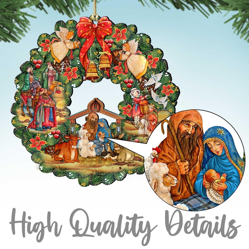 Orthodox Nativity Scene with Angels Décorative Set by G. Debrekht