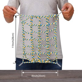 Yihihi Pet Climbing Rope Net, Bird Climbing Rope Ladder, Sturdy Rope Bridge, Ferret Cotton Rope Net, Rat Hanging Bed Hammock Swing Ladder, Eco-Friendly 100% Organic Cotton Small Animal Habitat Decor.