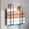 Wall-Mounted Towel Rack for Bathroom Storage – Iron & Wood