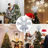 AOMIL Christmas Tree Topper, 3D Rotating Silver Snowflake Pattern Projector