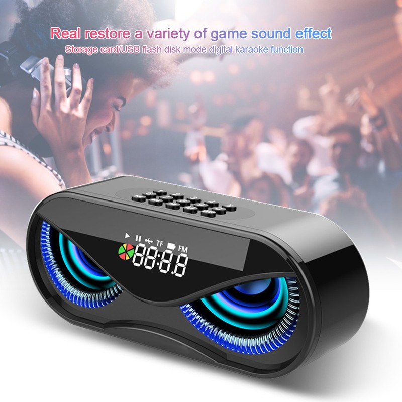 ABS Multifunction Alarm Clock Bluetooth Speaker Voice Prompt Call Function