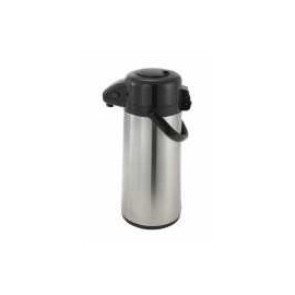 Winco 2.2L Glass Lined Airpot w/Push Button Top, S/S Body