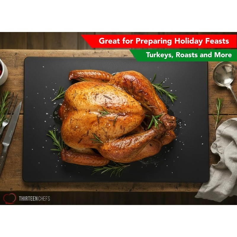 Commercial Grade Black Cutting Board - 20 x 15 Inch