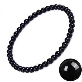 EUMENIDES Women's Natural Stone Bracelet, Tourmaline, Tiger's Eye, Obsidian, Agate Crystal Stone Bracelet, Quality A, 7.2 Inches, 4/6 mm, Stone