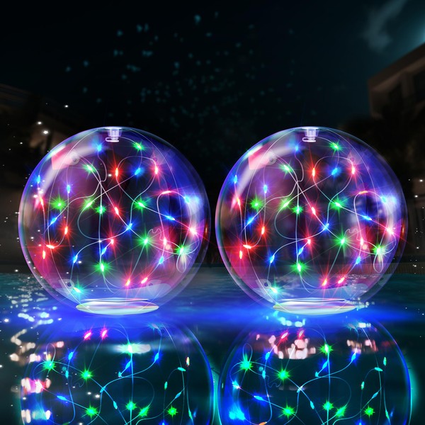 TIALLY Fairy Solar Floating Pool Lights - 14" Inflatable LED