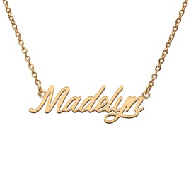 Madelyn Name Tag Necklaces for Her His Friends Familys Relationship Memory Jewelry Gift