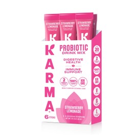 Karma Probiotic Hydration Packet - 6 Pack, Strawberry Lemonade Powder Drink Mix Stick - On-The-Go Immune & Gut Health Support