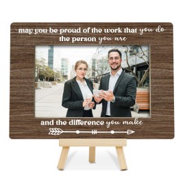 OXRUN Boss's Day Gifts, May You Be Proud Of The Work That You Do Picture Frame, 4x6 Employee of the Month Frame, Coworkers Thank You Gifts, Wood Decor for Desk Display-H04