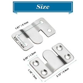 8 pcs Flush Mount Bracket,Interlocking Furniture Connector,Stainless Steel Heavy Duty Photo Frame Hook Picture Hanger for Large Picture Display Art Gallery Wall Mount Hardware