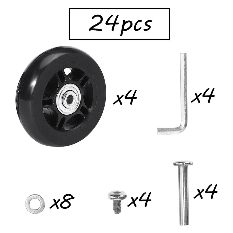 Zasvec Luggage Suitcase Replacement Wheels 4 Pieces Suitcase Wheels Replacement