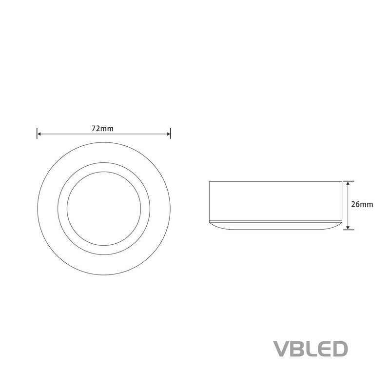 VBLED 3.5 W LED Recessed and Surface-Mounted Light Under-Unit Light