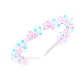 Foryysa Rhinestone Flower Headband Glitter Hairband Pink Bride Beads Headbands Wedding Vine Headpiece Women Birthday Daily Wear