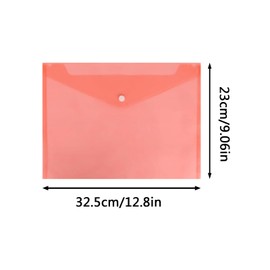 12 Pack Plastic File Folder, A4 Paper Size Document Folder Waterproof Clear Plastic Envelopes with Snap Button Plastic Folders for School Home Work Office Organization, 4 Assorted Colors