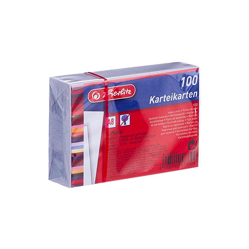 Herlitz 1000 x A8 Blank White Index Cards