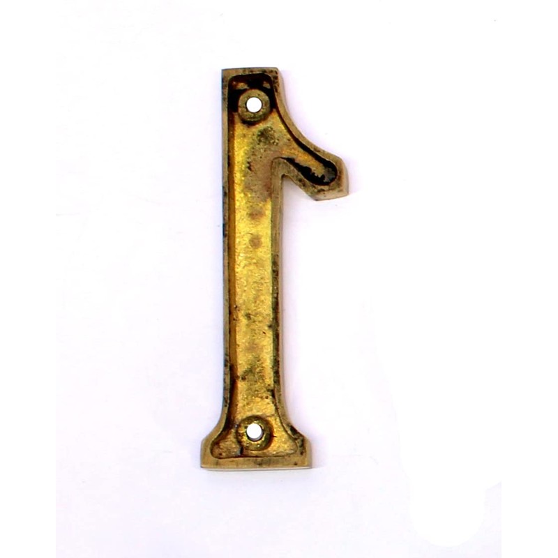 eSplanade 4" Brass House Hotel Door Number Plaque Sticky Numeric