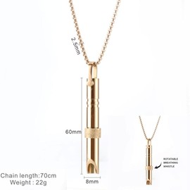 LALOCAPEYO Anxiety Necklace Mindfulness Breathing Tool Natural Calming Relief Chain Meditation Mental Items Men's and Women's Stress Relief Stainless Steel Necklace (Rose Gold)