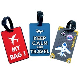 3 Sets Funny Luggage Tags, Practical Travel Tags for Luggage, Cute Luggage Tags with Grommets, Colorful Unique Suitcase Tags Suitable for Women Men Teenager Identify Labels for Luggage