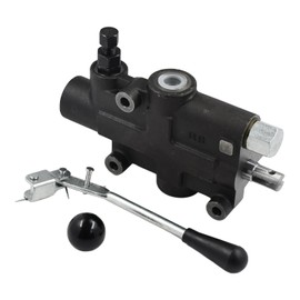 LS-3000-1 Log Splitter Valve, 4 Ways 3 Positions Directional Control Valve, for Hydraulic Log Splitters with Auto Return Detent Lever Handle, 25GPM 2750PSI, 1/2" NPT Work Ports, 3/4" NPT In/Out Ports