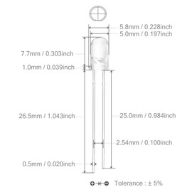 Chanzon 100 pcs 5mm Infrared Ray IR 850nm Emitter LED Diode Lights (Clear Transparent Round Lens DC 1.4V-1.6V 20mA) Lighting Bulb Lamps Electronics Components Indicator Light Emitting Diodes