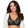 Eden House Ladies Cotton Lace Front Fastening Magic Bra Black