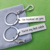 Couple Keychain I'm Hooked on You You're My Best Catch