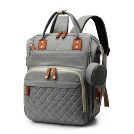 Mummy Backpack Portable Adjustable Waterproof Nylon Large Capacity Compartment Backpack for Travel Grey