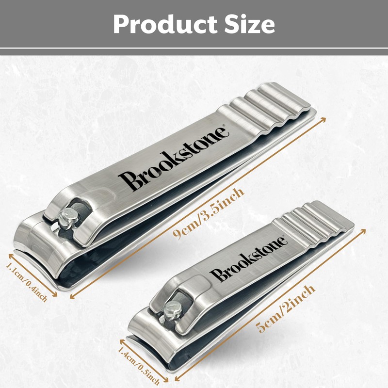 Brookstone Nail Clippers for Men and Women - Premium Stainless