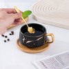 Jusalpha 2 Pack Golden Hand Print Black and White Teacup