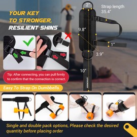 nooncrazy Ankle Straps for Dumbbell and Cable Machine, Dumbbell Foot Attachment with Longer Stronger Nylon Strap, Tibialis Trainer, Leg Extensions, Hamstring Curls for Women and Men