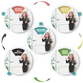 Office Door Sign, Please Do Not Disturb, Please Knock, Not In The Office, Walk In And In A Meeting Signs, Perfect Partner for Home Office, Office and Cabin (Assistant)