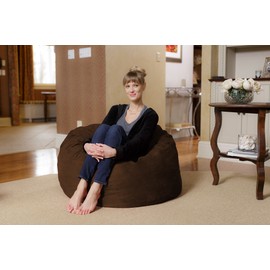Chill Sack Bean Bag Chair: Large 3' Memory Foam Furniture Bean Bag - Big Sofa with Soft Micro Fiber Cover - Chocolate Micro Suede