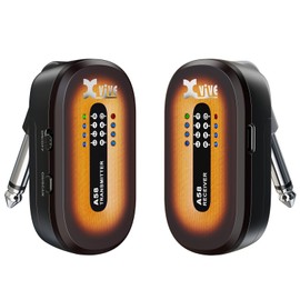 Xvive A58 Wireless Guitar System 5.8GHz Wireless Guitar Transmitter Receiver for Active or Passive Pickup Electric/Acoustic Bass Guitar,Vintage Sunburst
