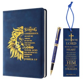 SAIWEILAI ONLINE 3 Pieces Christian Gifts for Men Christmas Gifts for Dad Bible Verse Inspirational Notebook Bible Verse Ballpoint Pen Trust in The Lord Bookmark for Men Office School Study Supplie