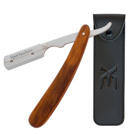 XE Barber Cut Throat Razor Kit – Single Edge Barber Shaping Tool with Wooden Handle Straight Edge Cut Throat Razor – Ideal for Beard and Moustache Shaving