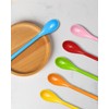 QLEUIFT Pack of 6 Colourful Length Plastic Spoons, Coffee Spoons,