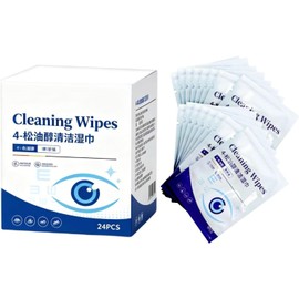 Toallitas Limpiadoras para Párpados 24 Piezas Refrescantes Limpiadoras Paños Limpiadores de Ojos para Viajes, Hogar, Exterior, Oficina, Escuela, Verano, Playa, Gimnasio, Camping
