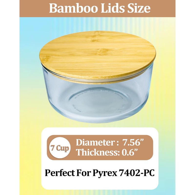 TERESRY Replacement Wooden Lids for Pyrex, Anchor Hocking Glass Containers