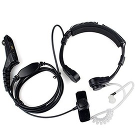 Throat Mic Earpiece Headset Mic Covert Acoustic Tube with Finger PTT Compatible with Motorola XPR6000 XPR6500 XPR6550 XPR7000 XPR7550 XiR P8200 XiRP8268 APX1000 APX6000 Headset Mic