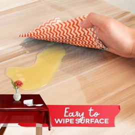 XFasten Clear Table Cover Protector Square 54 x 54 Inch Waterproof Tablecloth Table Protector for Dining Room Table Plastic Table Cloth Clear Plastic Table Cover Protector Vinyl Tablecloth