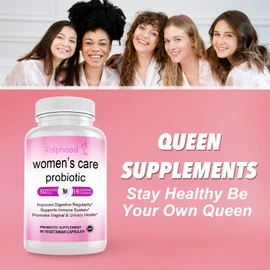 Rolphood Probiotics for Women,Vaginal Probiotic for Women's pH Balance Health,Boost Immune,Digestive,Gut,Promote Healthy Vaginal Odor & Vaginal Flora,60 Capsules[1-Month Supply]