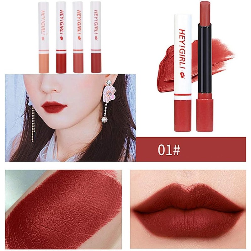 4 Unids/set Conjunto de Lápiz Labial Forma de Cigarrillo Mate