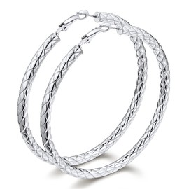 Bestyle Women's Stainless Steel Hoop Earrings, Large & Small Hoop Earrings, Hoop Circle, 30/40/60/80 mm, Gift for Women, Girlfriend, Mum, Girls, Stainless Steel, No Gemstone