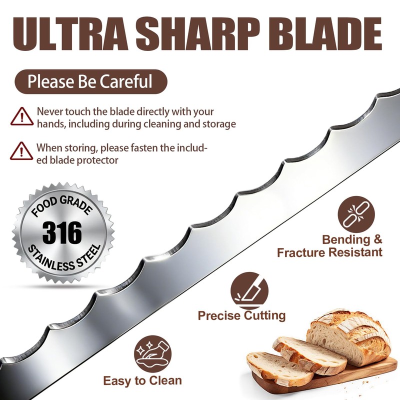 Adjustable Bread Slicer for Perfect Slices - Bread Knife for