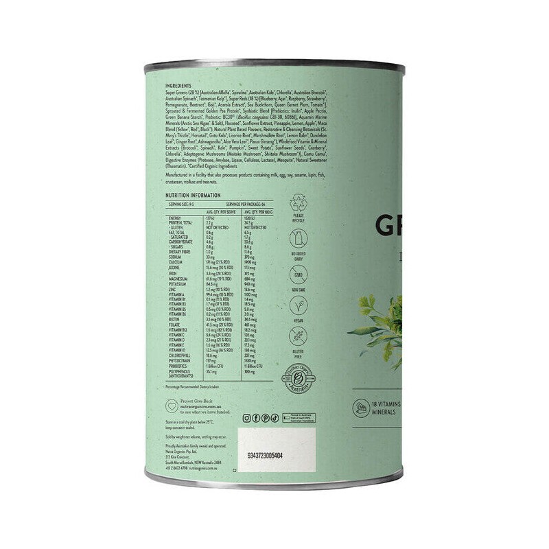 Nutra Organics Super Greens + Reds, 150 g