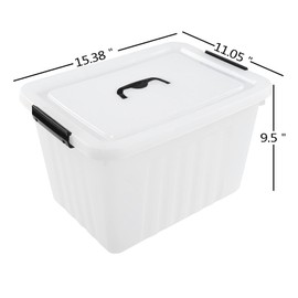 Uumitty 4-Pack 25 Quart Storage Boxes, Plastic Storage Latch Bin with Handle, Clear