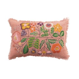 Creative Co-Op Floral Whisper Lumbar Pillow, Multicolor