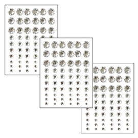 180 Crystal Clear Self Adhesive Face Body Rhinestones Gems Strong Stickers 3 Sizes Stick On Embellishment Jewels Body Face Nails Bling Craft DIY Decorations(4/6/9mm)